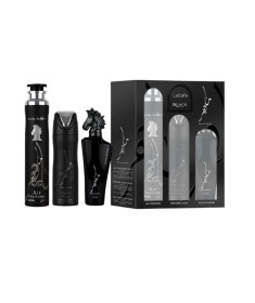 LATTAFA KIT MAAHIR BLACK 100ML+DEO+AIR FRESH